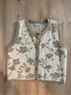 Bohme Floral Sweater Vest Size Small